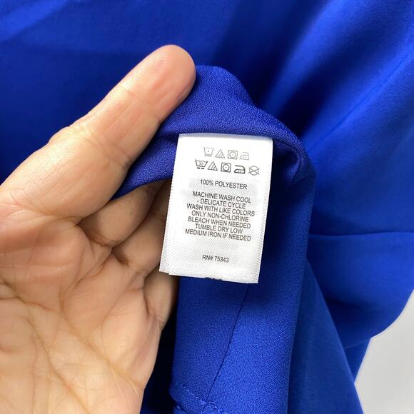 Rachel Zoe 12 Womens Cobalt Blue Sleeveless A-Line Dress - Picture 4 of 6